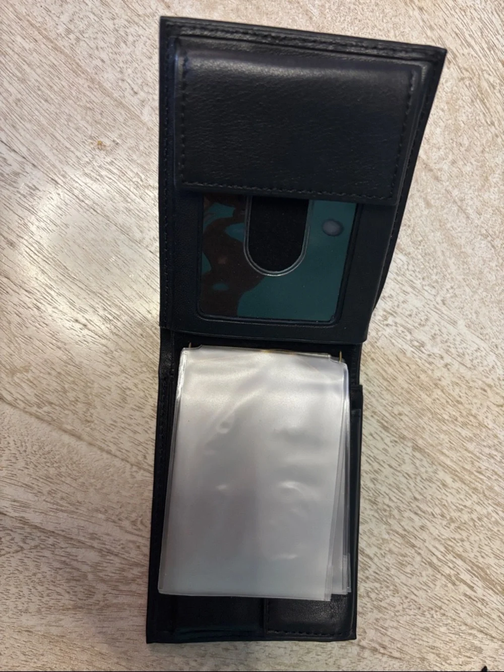 Buxton Black Genuine Leather Card & Key Wallet